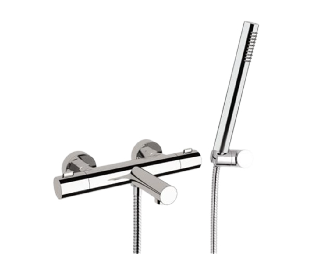 Remer Elegance Термостат для ванны с душем, лейка, держатель, шланг 150 см, цвет: cromo EQ02