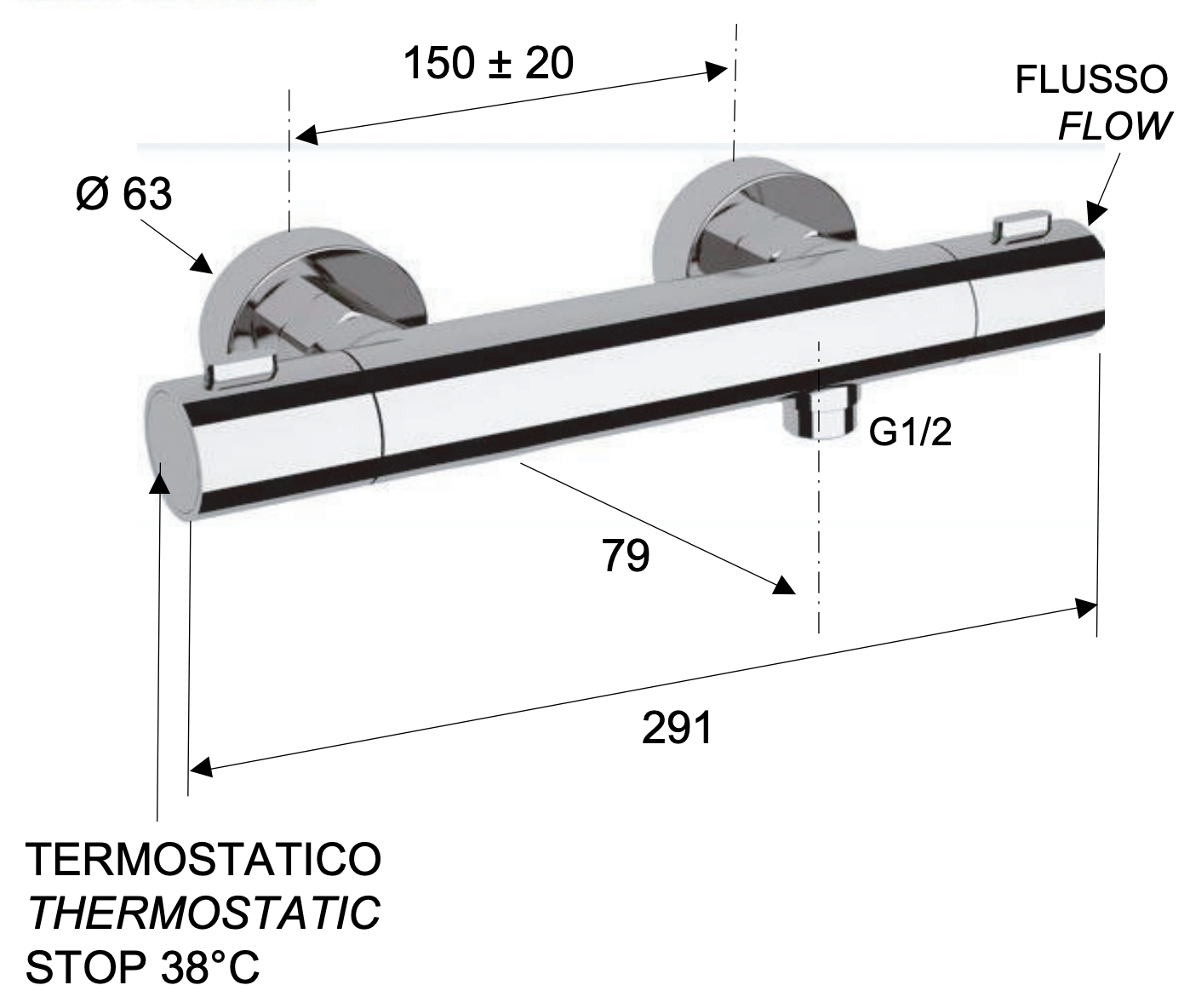 Remer Elegance Термостат для душа, цвет: cromo EQ31