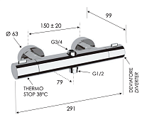 Remer Elegance Смеситель для ванны с душем, цвет: cromo EQ3234