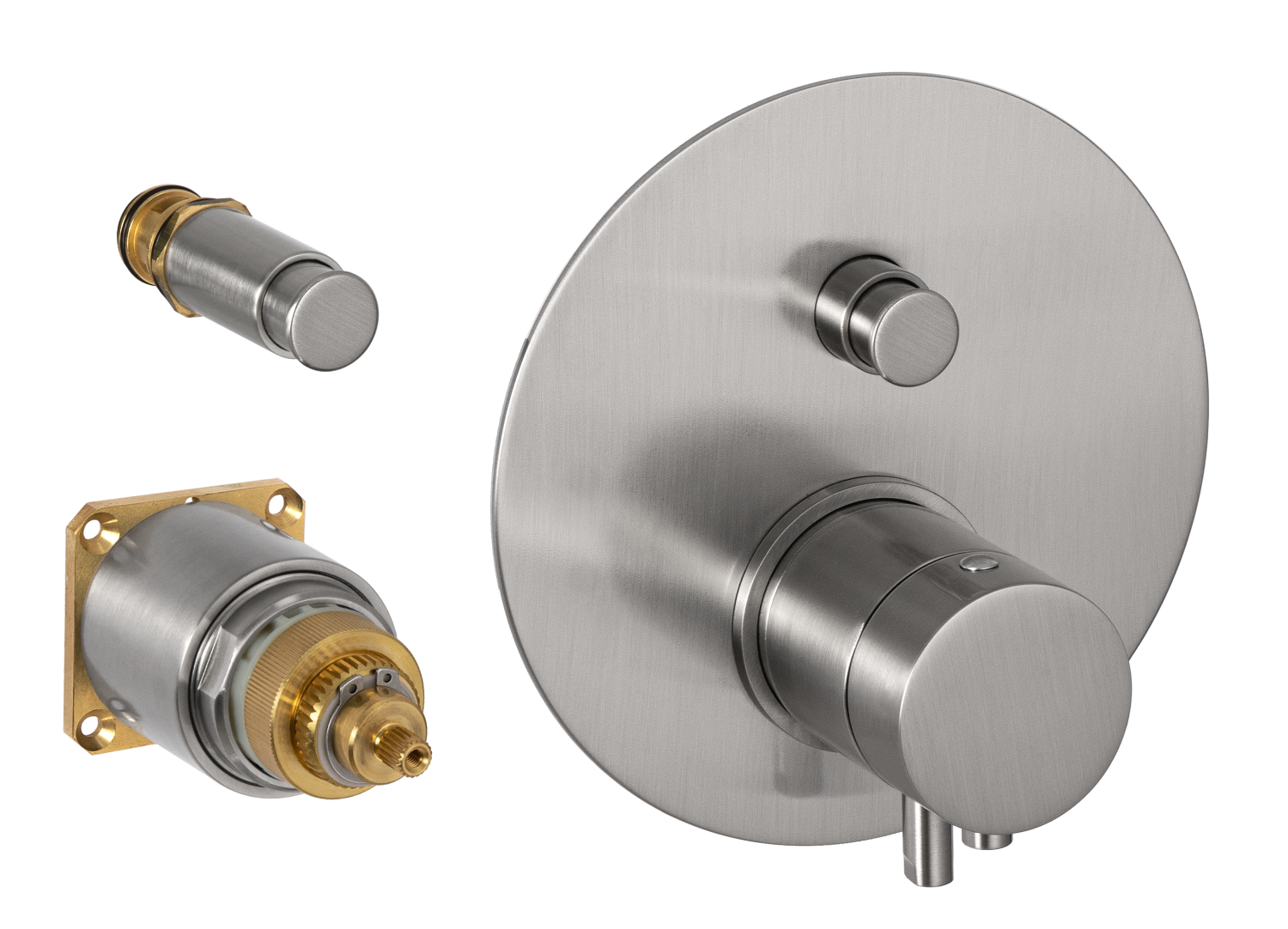 Remer Elegance Термостат для ванны встраиваемый, 2 потребителя, цвет: nichel spazzolato NT09KBNP