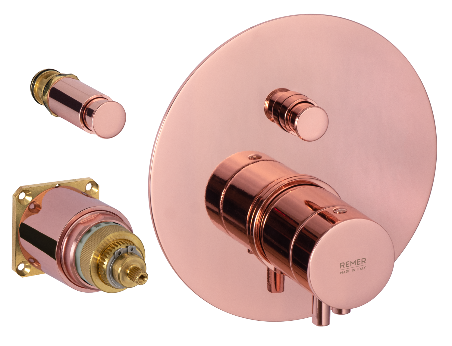 Remer Elegance Термостат для ванны встраиваемый на 2 потребителя, внешняя часть, цвет: rame lucido NT09KBRL