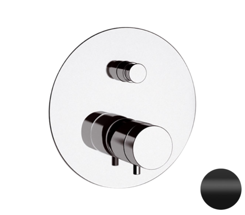 Remer Elegance Термостат для ванны встраиваемый, 2 потребителя, с скрытой частью, цвет: nero opaco NT09NO