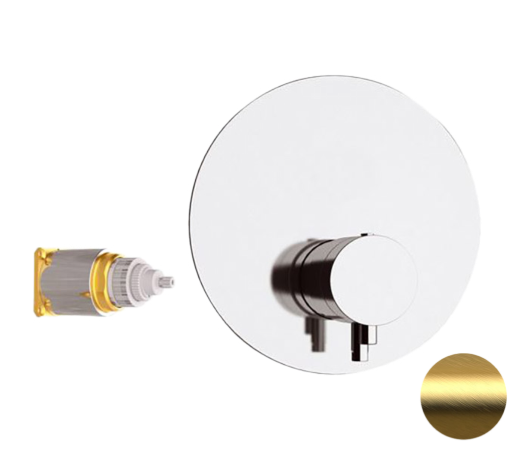 Remer Elegance Термостат для душа встраиваемый на 1 потребителя, внешняя часть, цвет: oro spazzolato NT30KBBG