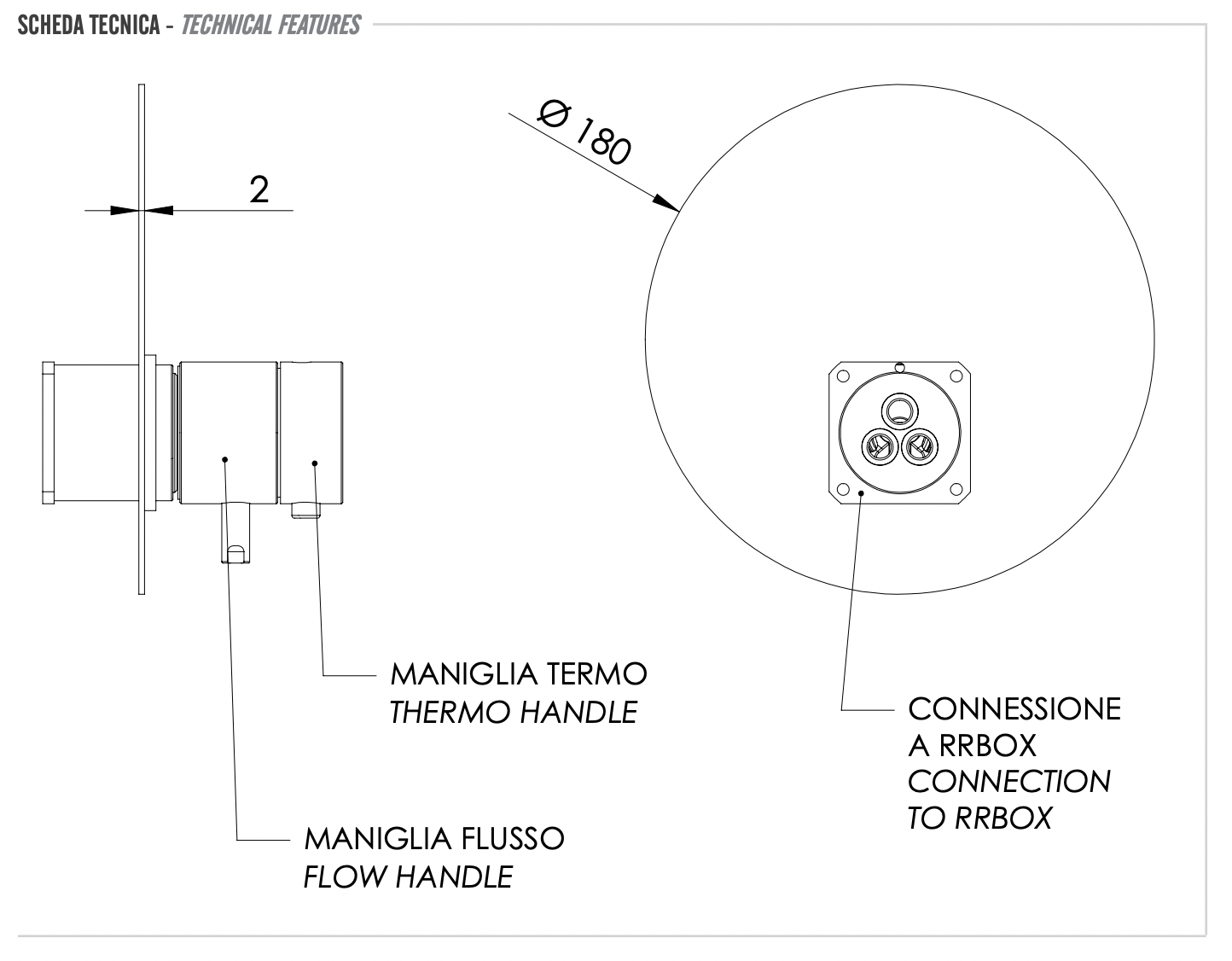 Remer Elegance Термостат для душа встраиваемый на 1 потребителя, внешняя часть, цвет: oro spazzolato NT30KBBG