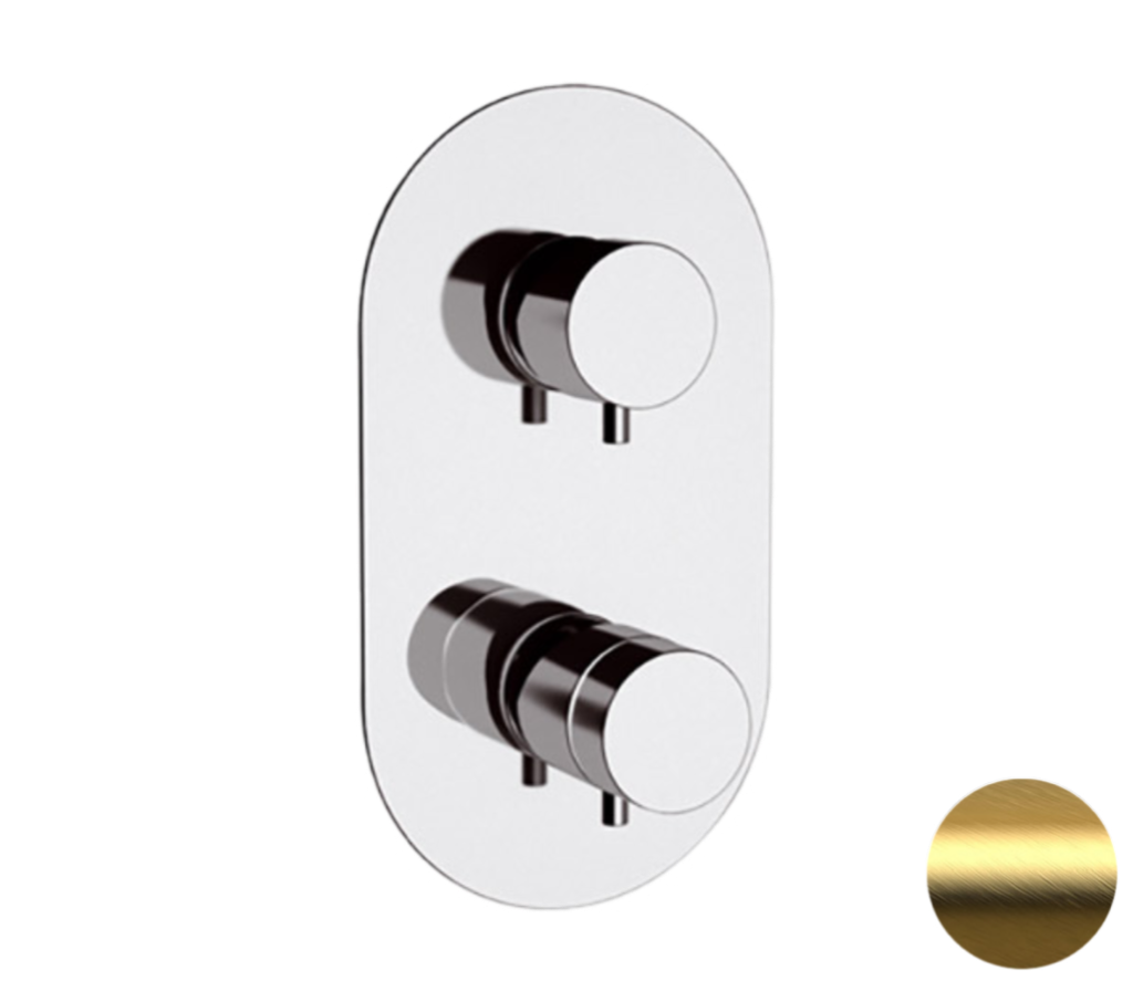 Remer Elegance Термостат для ванны встраиваемый, 2 потребителя, цвет: oro spazzolato NT92BG