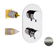 Remer Elegance Термостат для ванны встраиваемый, 2 потребителя, цвет: nichel spazzolato opaco NT92KBNPO