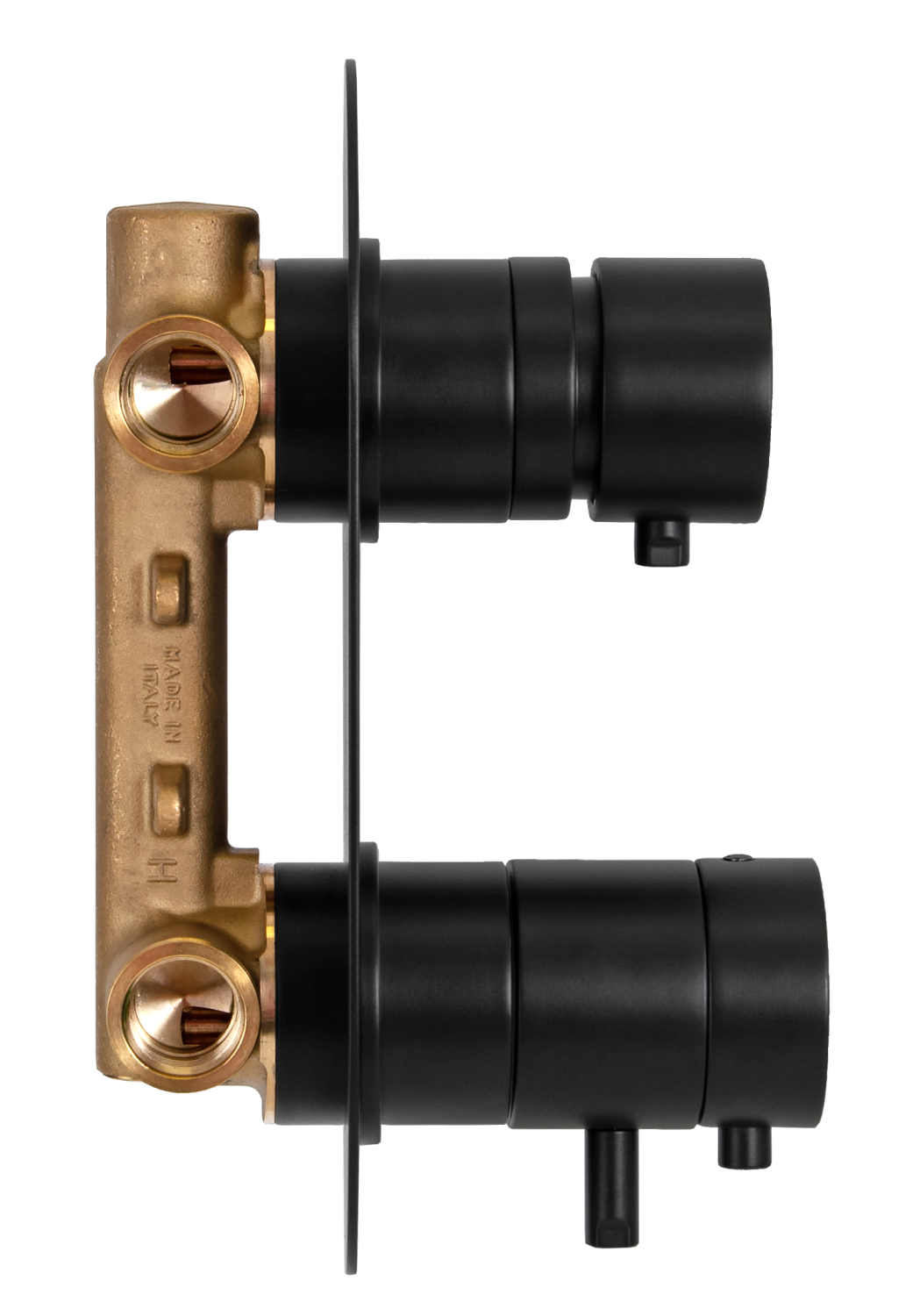 Remer Elegance Термостат для ванны встраиваемый, 2 потребителя, с скрытой частью, цвет: nero opaco NT92NO