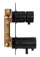 Remer Elegance Термостат для ванны встраиваемый, 2 потребителя, с скрытой частью, цвет: nero opaco NT92NO