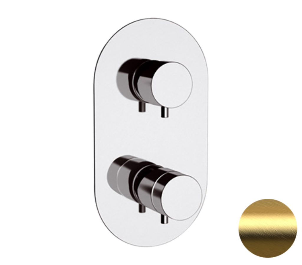 Remer Elegance Термостат для ванны встраиваемый, 3 потребителя, цвет: oro spazzolato NT93BG
