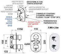 Remer Elegance Термостат для ванны встраиваемый, 3 потребителя, с скрытой частью, цвет: oro lucido NT93DO