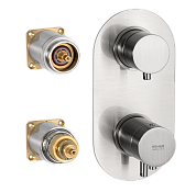 Remer Elegance Термостат для ванны встраиваемый, 3 потребителя, цвет: nichel spazzolato NT93KBNP