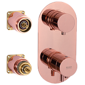 Remer Elegance Термостат для ванны встраиваемый на 3 потребителя, внешняя часть, цвет: rame lucido NT93KBRL