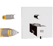 Remer Q-Elegance Термостат для ванны встраиваемый на 2 потребителя, внешняя часть, цвет: cromo QT09KB