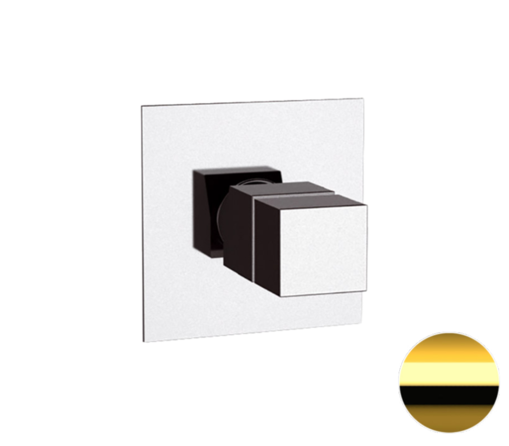Remer Q-Elegance Термостат для душа встраиваемый, 1 потребитель, с скрытой частью, цвет: oro lucido QT30DO