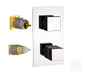 Remer Q-Elegance Термостат для ванны встраиваемый, 2 потребителя, внешняя часть, цвет: bianco opaco QT92KBBO