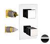 Remer Q-Elegance Термостат для ванны встраиваемый, 2 потребителя, цвет: cromo nero spazzolato QT92KBCFP