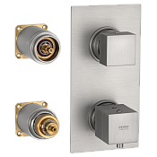 Remer Q-Elegance Термостат для ванны встраиваемый, 2 потребителя, цвет: nichel spazzolato opaco QT92KBNPO