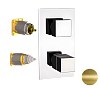 Remer Q-Elegance Термостат для ванны встраиваемый 2 потребителя, внешняя часть, цвет: vecchio ottone QT92KBVO