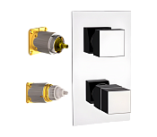 Remer Q-Elegance Термостат для ванны встраиваемый на 3 потребителя, внешняя часть, цвет: cromo QT93KB