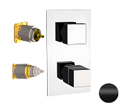 Remer Q-Elegance Термостат для ванны встраиваемый на 3 потребителя, внешняя часть, цвет: nero opaco QT93KBNO