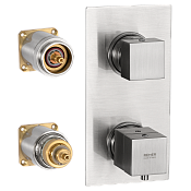 Remer Q-Elegance Термостат для ванны встраиваемый, 3 потребителя, цвет: nichel spazzolato QT93KBNP