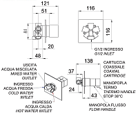 Remer Q-Elegance Термостат для ванны встраиваемый, 4 потребителя, с скрытой частью, цвет: cromo QT94C