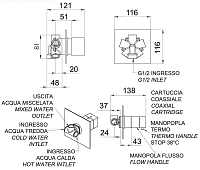 Remer Q-Elegance Термостат для ванны встраиваемый, 5 потребителей, с скрытой частью, цвет: cromo QT95C