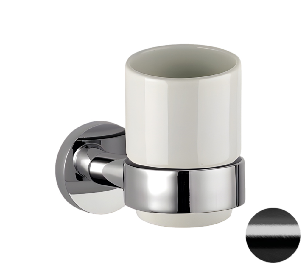 Remer Guest Стакан подвесной, керамический, цвет: cromo nero spazzolato GS15CFP