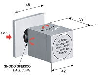 Remer Душевая форсунка бокового душа 4,2 см регулируемая, цвет: cromo Q34JET