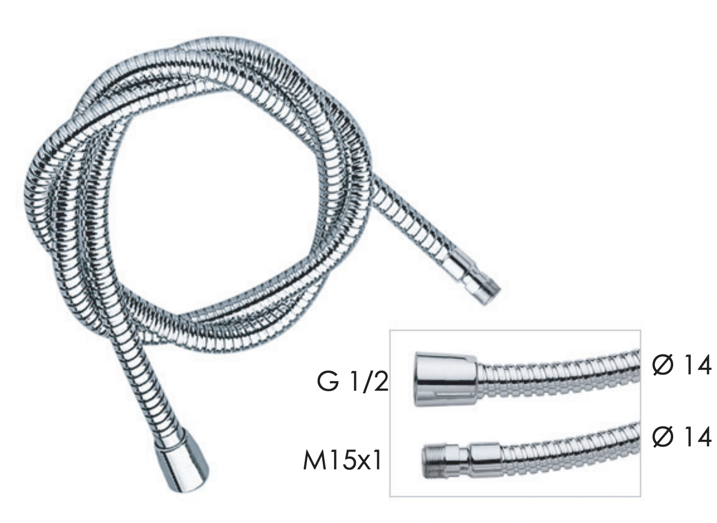 Remer Душевой шланг 150 см, цвет: cromo 333CN1512150