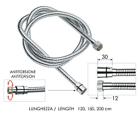 Remer Душевой шланг 150 см, цвет: cromo 333CNDGAT150