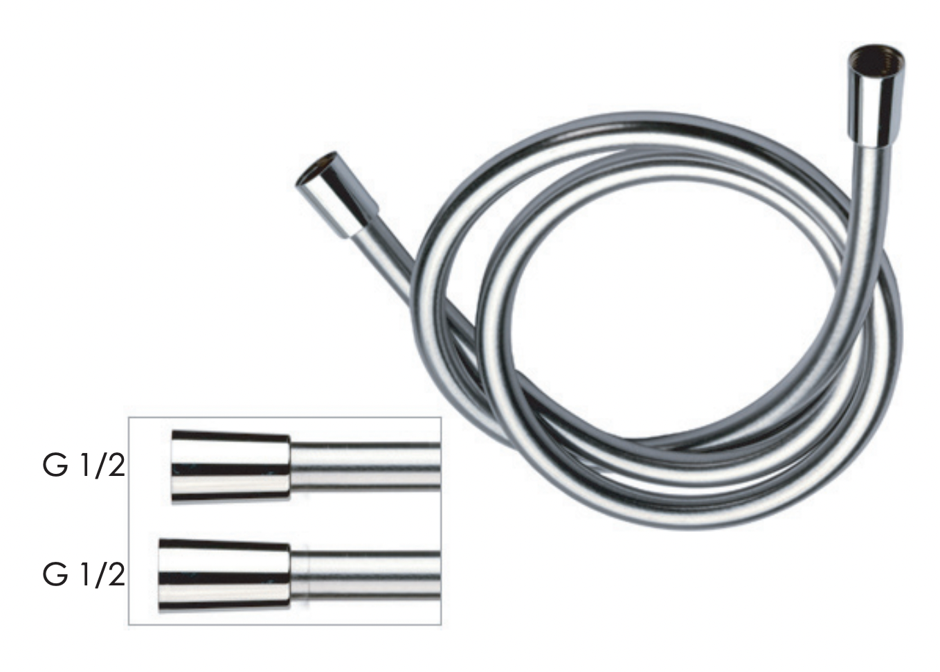 Remer Душевой шланг ПВХ 120 см, цвет: cromo nero spazzolato 332CN2G120CFP