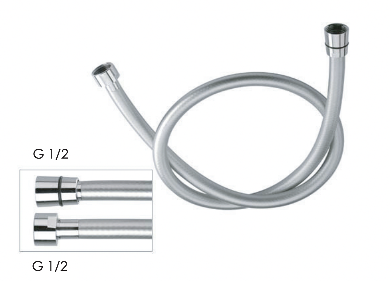 Remer Душевой шланг ПВХ 120 см, цвет: cromo 332CNMTR120