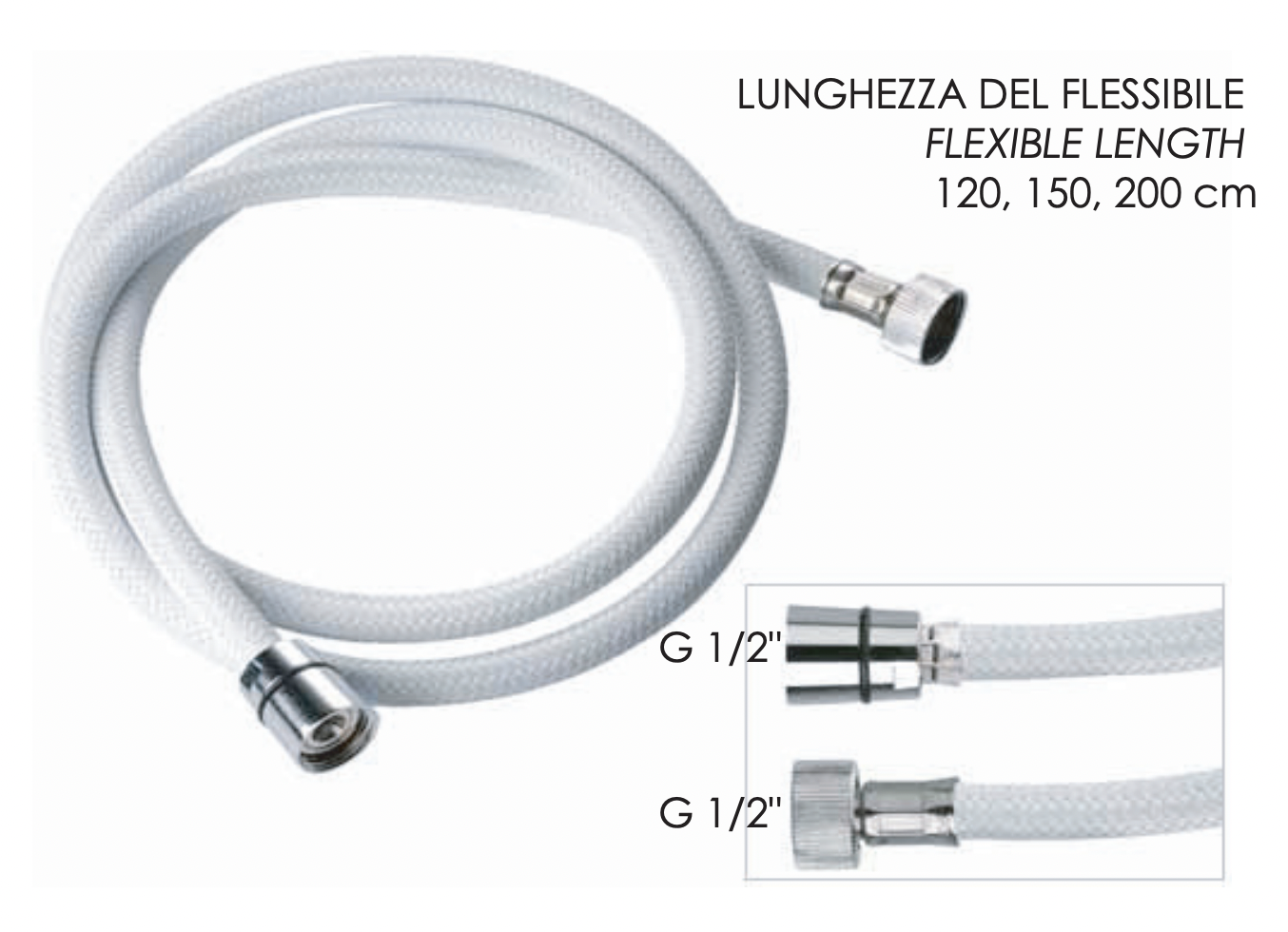 Remer Душевой шланг пвх 150 см, цвет: bianco 332CNNB150