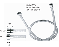 Remer Душевой шланг ПВХ 200 см, цвет: cromo 332cnbc200