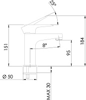 Remer Winner Смеситель для раковины, без донного клапана, высота излива 9,5 см, цвет: cromo W12