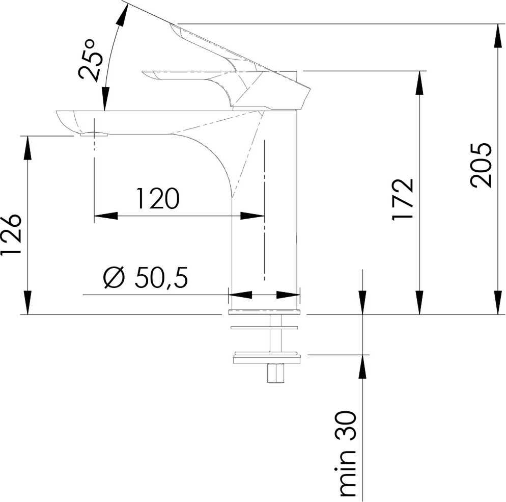 Remer Infinity Смеситель для раковины, без донного клапана, высота излива 12,6 см, цвет: cromo I12