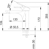Remer Infinity Смеситель для раковины, без донного клапана, высота излива 12,6 см, цвет: cromo I12