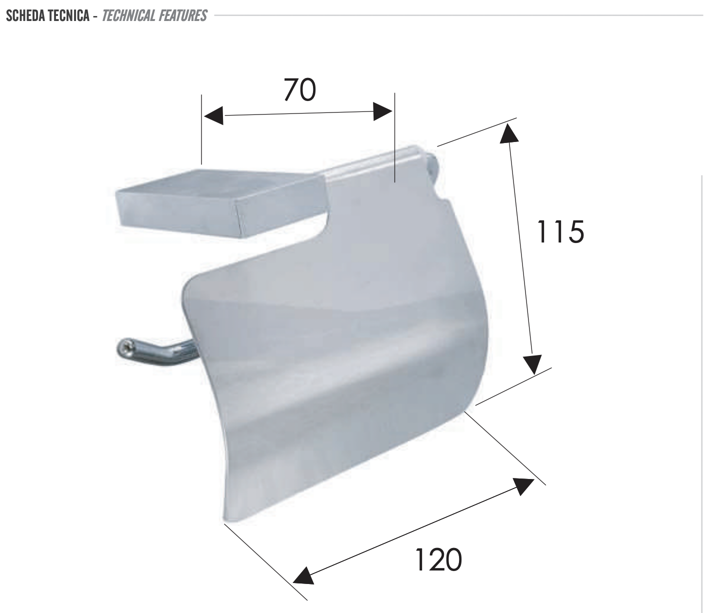 Remer Flat Держатель туалетной бумаги с крышкой, подвесной, цвет: cromo FT60CR