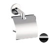 Remer Guest Держатель туалетной бумаги с крышкой, подвесной, цвет: cromo nero spazzolato GS60CFP