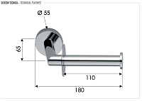 Remer Guest Держатель туалетной бумаги, подвесной, цвет: cromo GS61CR