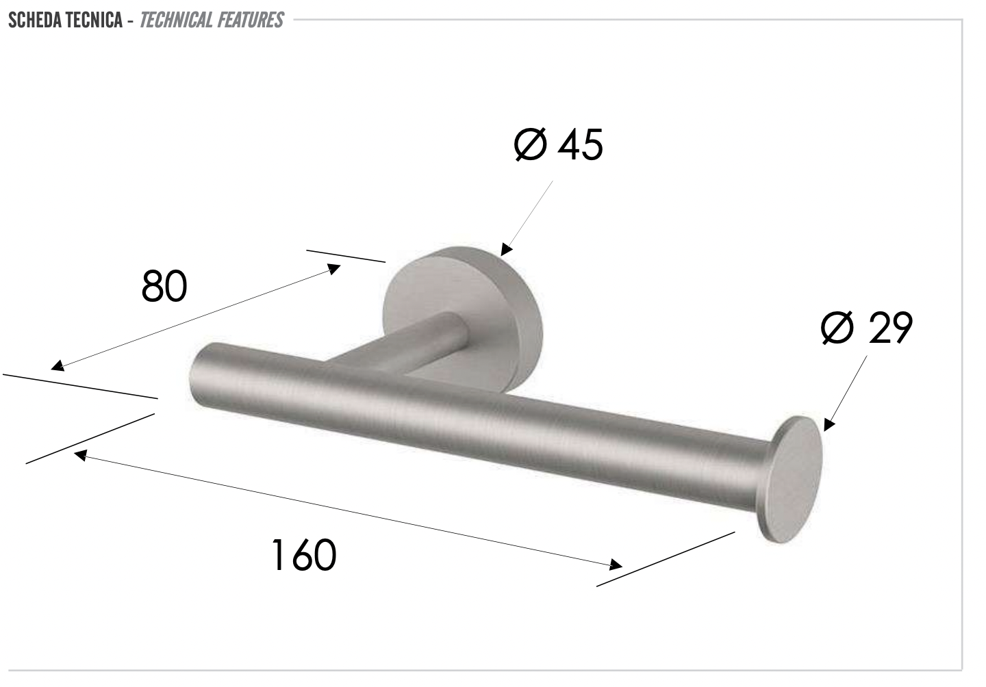 Remer Inox Accessories Держатель туалетной бумаги, подвесной, цвет: inox spazzolato SSXI61