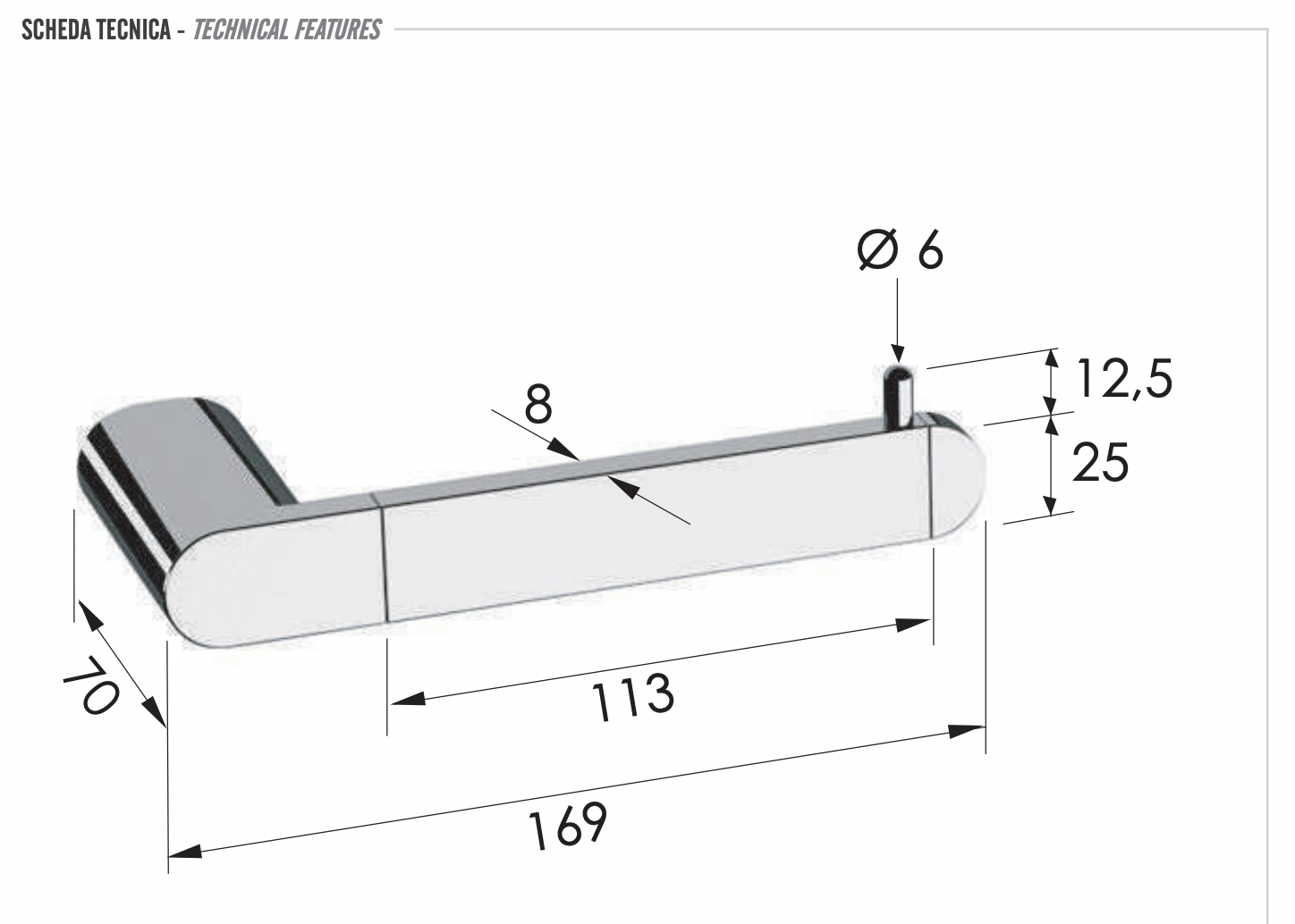 Remer Lounge Держатель туалетной бумаги, подвесной, цвет: cromo LN61CR