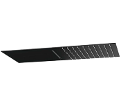 Remer Верхний душ настенный ультратонкий 22x50 см, 2 режима, цвет: nero opaco 350UFCANOX