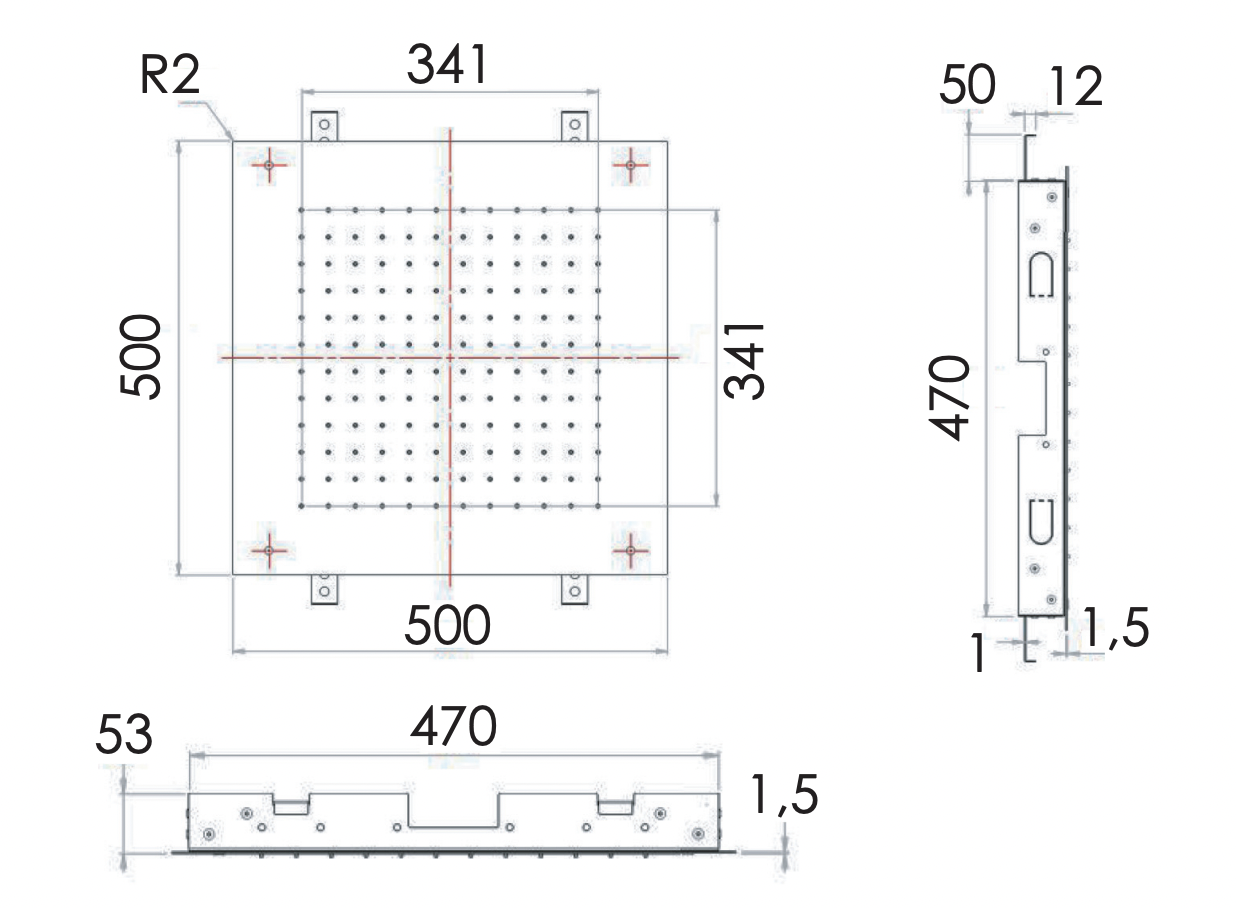 Remer Верхний душ встраиваемый в потолок 50x50 см, 1 режим, цвет: cromo 357SFS50