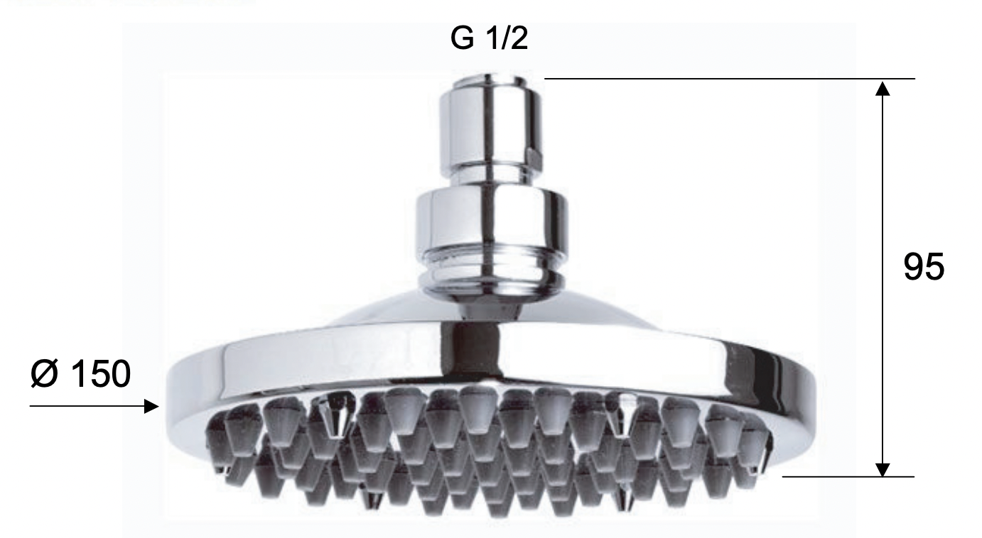 Remer Верхний душ 15 см, 1 режим, без кронштейна, цвет: cromo 359R15X