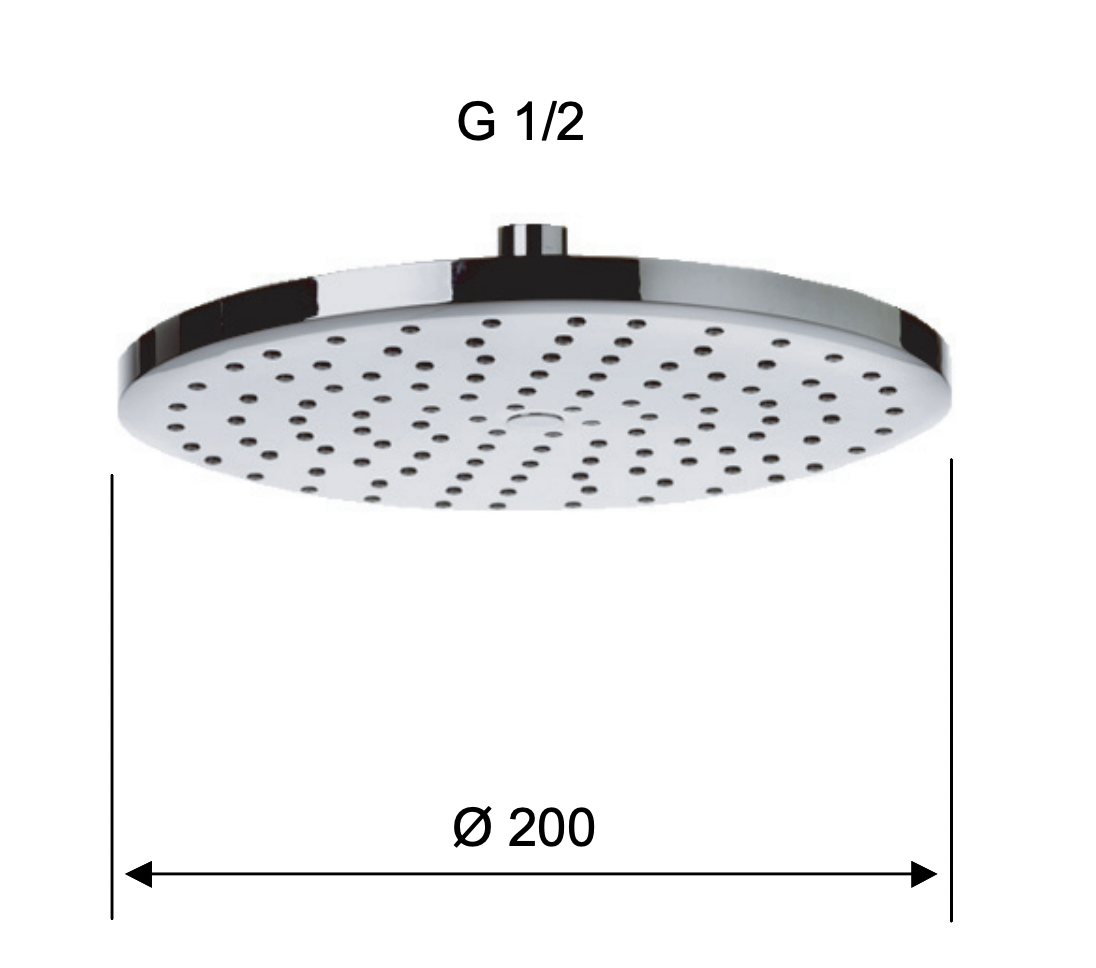Remer Верхний душ 20 см, 1 режим, без кронштейна, цвет: cromo 356MD20X