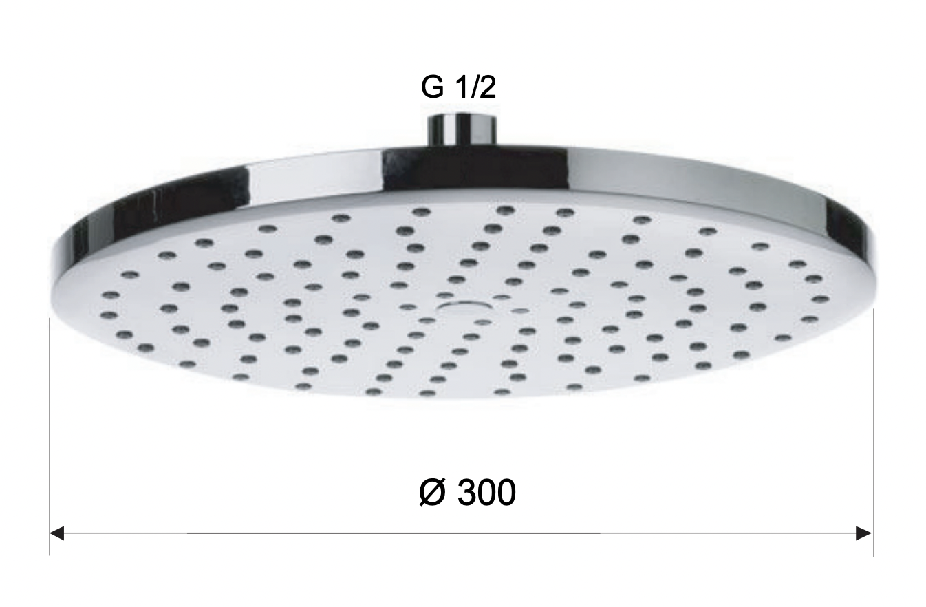 Remer Верхний душ 30 см, 1 режим, без кронштейна, цвет: cromo 356MD30X