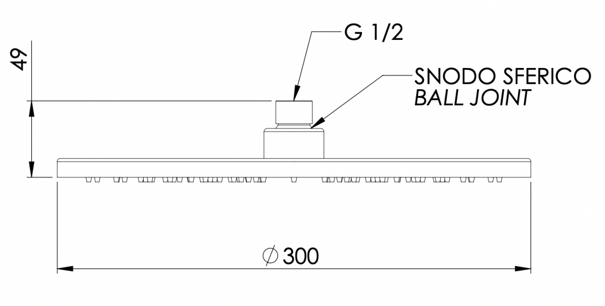 Remer Верхний душ 30 см, 1 режим, без кронштейна, цвет: nichel spazzolato opaco 359MM30NPOX