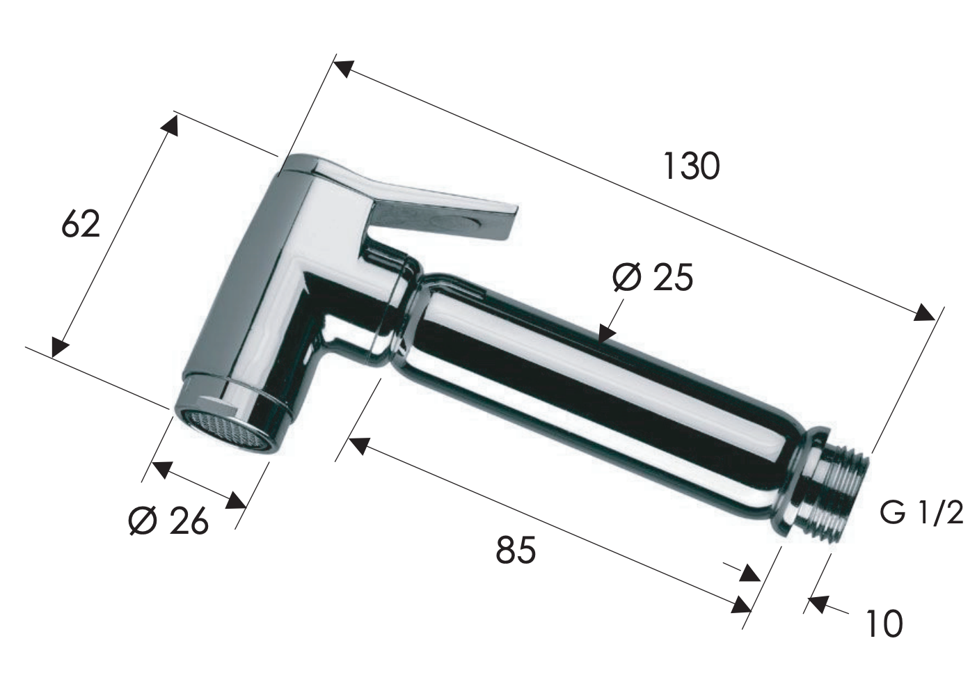 Remer Лейка гигиенического душа, цвет: nero opaco 332OLANOx